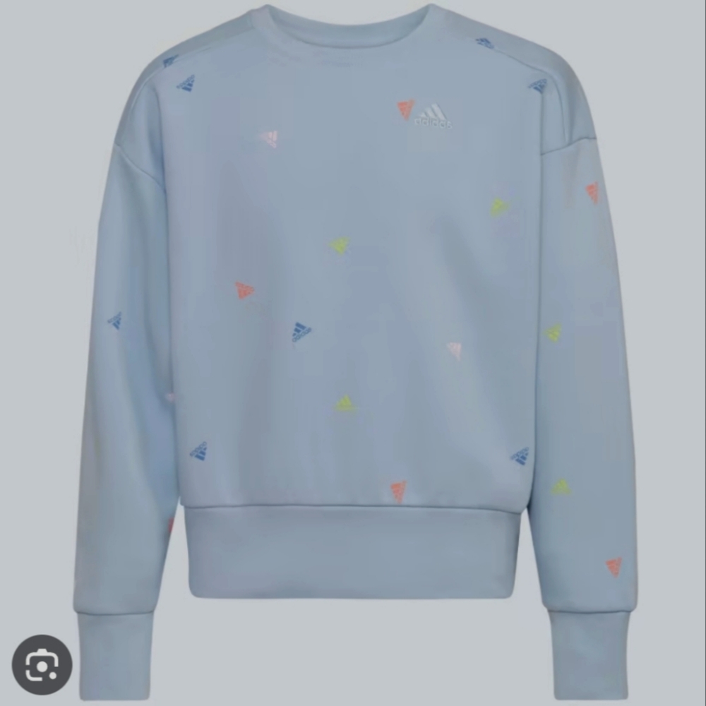 Adidas Alllover Print Crewneck Fleece Pullover